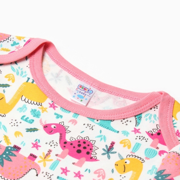 Боди детский, цвет белый/динозаврики, рост 74 см
