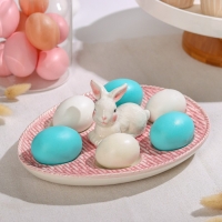 Подставка для яиц Доляна &laquo;Зайка&raquo;, 25&times;18&times;9 см, цвет розовый