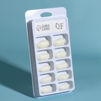 Типсы для наращивания ногтей, 100 шт, форма овал, полное покрытие, контейнере, цвет молочный Типсы для наращивания ногтей, 100 шт, форма овал, полное покрытие, контейнере, цвет молочный