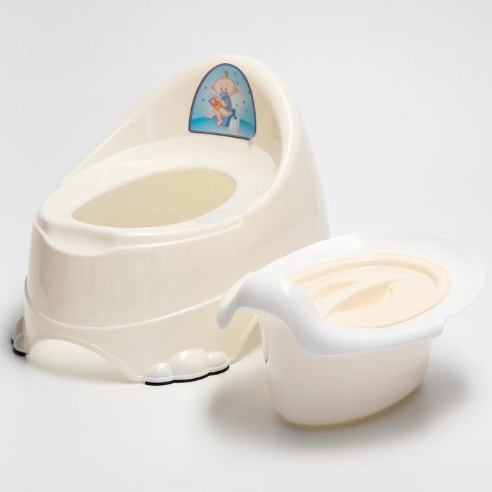 Детский горшок Бэйби-Комфорт, цвет молочный, наклейка МИКС Детский горшок Бэйби-Комфорт, цвет молочный, наклейка МИКС