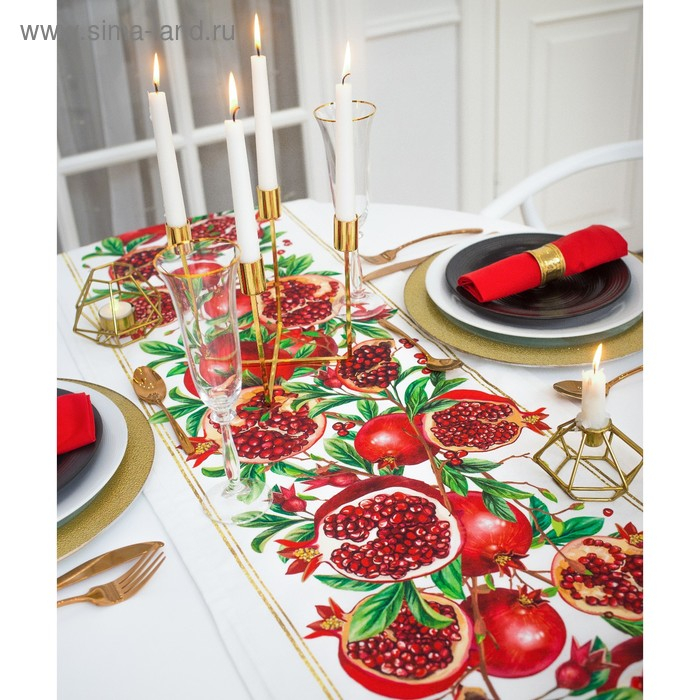 Дорожка на стол &laquo;Гранаты&raquo; 40*146 см
