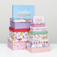 Набор коробок 10 в 1 &laquo;С Днём Рождения, шарики!&raquo;, 30,5 х 20 х 13 &mdash; 12 х 6,5 х 4 см