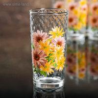 Набор стаканов &laquo;Букеты&raquo; для коктейля, 230 мл, 6 шт, рисунок МИКС