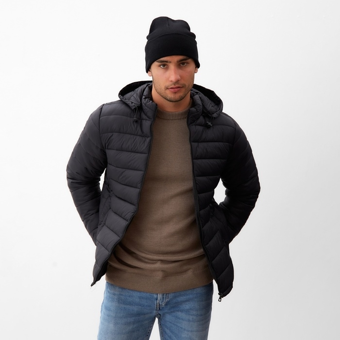 Куртка мужская на молнии Collorista цвет черный, р-р 52