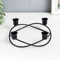 Подсвечник металл на 4 свечи "Хоровод" d-2,5 см чёрный 19х19х7 см Подсвечник металл на 4 свечи "Хоровод" d-2,5 см чёрный 19х19х7 см