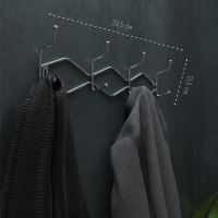 Вешалка настенная на 4 двойных крючка Доляна «Волна», 29,5×14×7 см, цвет хром Вешалка настенная на 4 двойных крючка Доляна «Волна», 29,5×14×7 см, цвет хром