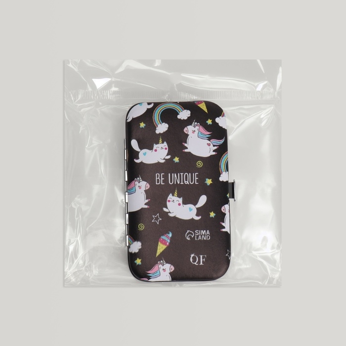 Набор маникюрный &laquo;Тренд&raquo;, 6 предметов, в футляре, цвет чёрный