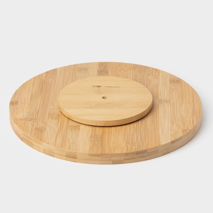 Подставка крутящаяся для подачи, 32×32 см, бамбук Подставка крутящаяся для подачи, 32×32 см, бамбук