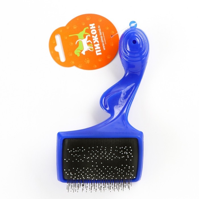 Щётка - пуходёрка трёхрядная с каплями, основание 84 х 58 мм, синяя Щётка - пуходёрка трёхрядная с каплями, основание 84 х 58 мм, синяя