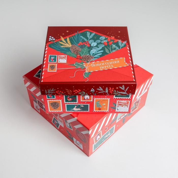 Набор подарочных коробок 5 в 1 &laquo;Новогодняя почта&raquo;, 14 х 14 х 8 - 22 х 22 х 12 см, Новый год