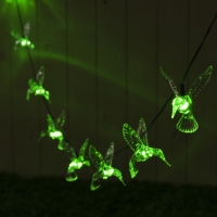 Гирлянда &laquo;ЭРА&raquo; &laquo;Нить&raquo; 3.8 м с насадками &laquo;Колибри&raquo;, IP44, тёмная нить, 10 LED, свечение мульти, 1 режим, солнечная батарея