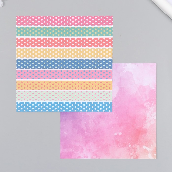 Набор бумаги для скрапбукинга 12 листов 12 дизайнов "Летнее настроение" 160 гр 15,2х15,2 см