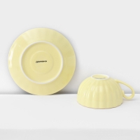 Сервиз фарфоровый чайный Доляна &laquo;Вивьен&raquo;, 12 предметов: 6 чашек 200 мл, 6 блюдец d=15 см, цвет жёлтый