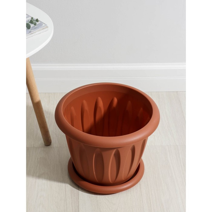 Горшок с поддоном «Фелиция», 10,4 л, цвет терракотовый Горшок с поддоном «Фелиция», 10,4 л, цвет терракотовый