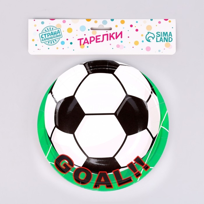 Тарелка бумажная &laquo;Гол!&raquo;, набор, 6 шт