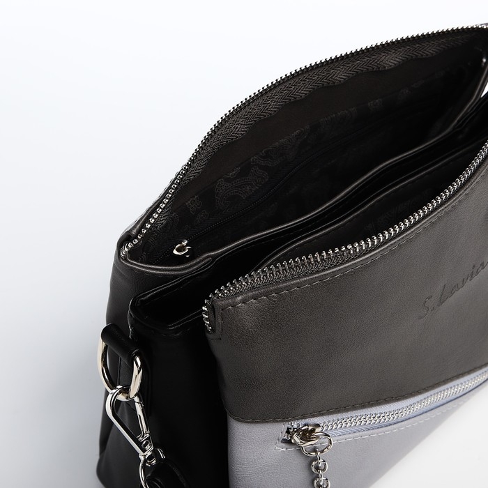 Сумка кросс-боди на молнии, цвет серый