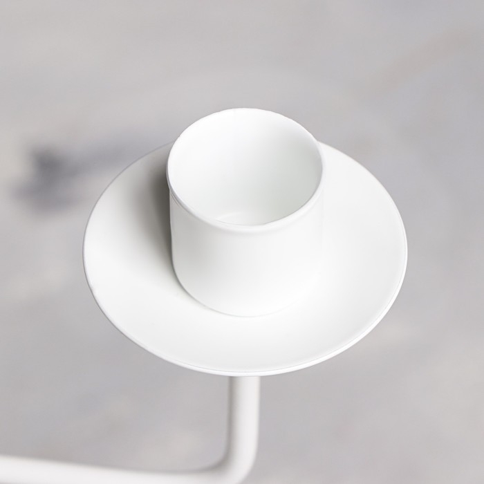 Подсвечник металл на 3 свечи Подсвечник металл на 3 свечи "Шандал", 26,2х20,5 см, белый