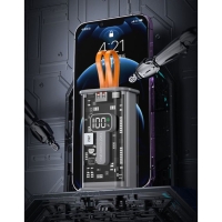 Внешний аккумулятор CRR-31, 20000 мАч, 2USB, 3А, дисплей, QC,кабелиType-C + Lightning, серый Внешний аккумулятор CRR-31, 20000 мАч, 2USB, 3А, дисплей, QC,кабелиType-C + Lightning, серый