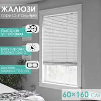 Жалюзи горизонтальные 60&times;160 см, цвет металлик
