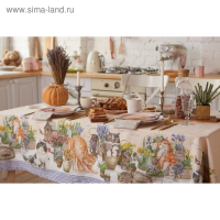 Скатерть "Этель" Уютные коты 220х147 см, 100% хлопок, саржа 190 г/м2