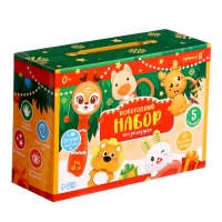 Новогодний набор погремушек, русская озвучка, световые эффекты, 5 погремушек в наборе