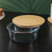 Контейнер для еды из жаропрочного стекла с бамбуковой крышкой BellaTenero «Эко», 620 мл, 15×6,5 см Контейнер для еды из жаропрочного стекла с бамбуковой крышкой BellaTenero «Эко», 620 мл, 15×6,5 см