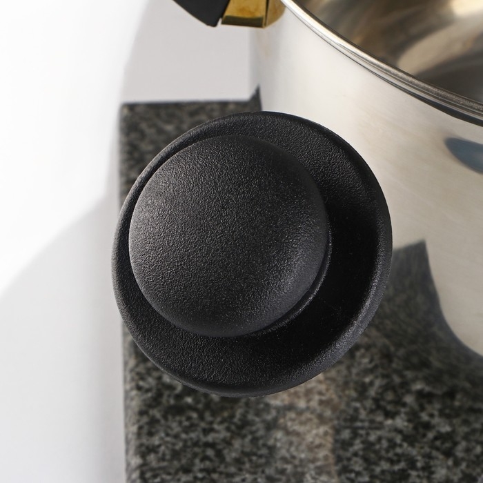 Крышка стеклянная для сковороды и кастрюли &laquo;Доляна&raquo;, d=30 см, нержавеющий обод, пластиковая ручка