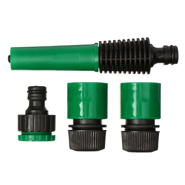 Набор: насадка для полива, коннектор, коннектор с аквастоп 1/2" (12 мм), адаптер 1/2"&minus;3/4" (12 мм&minus;19 мм), ABS&minus;пластик