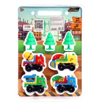 Набор машин «Весёлая стройка», инерционные, в наборе 4 шт., цвет МИКС Набор машин «Весёлая стройка», инерционные, в наборе 4 шт., цвет МИКС