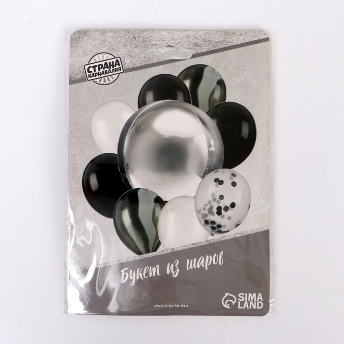 Букет из шаров &laquo;Оттенки тёмного и светлого&raquo;, латекс, фольга, набор 10 шт.