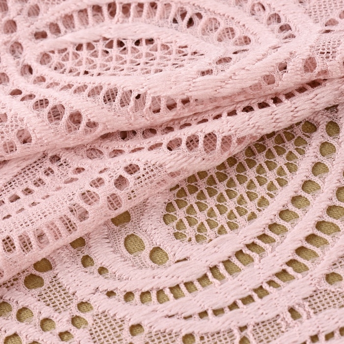 Кружевная эластичная ткань, 180 мм &times; 2,7 &plusmn; 0,5 м, цвет пудровый