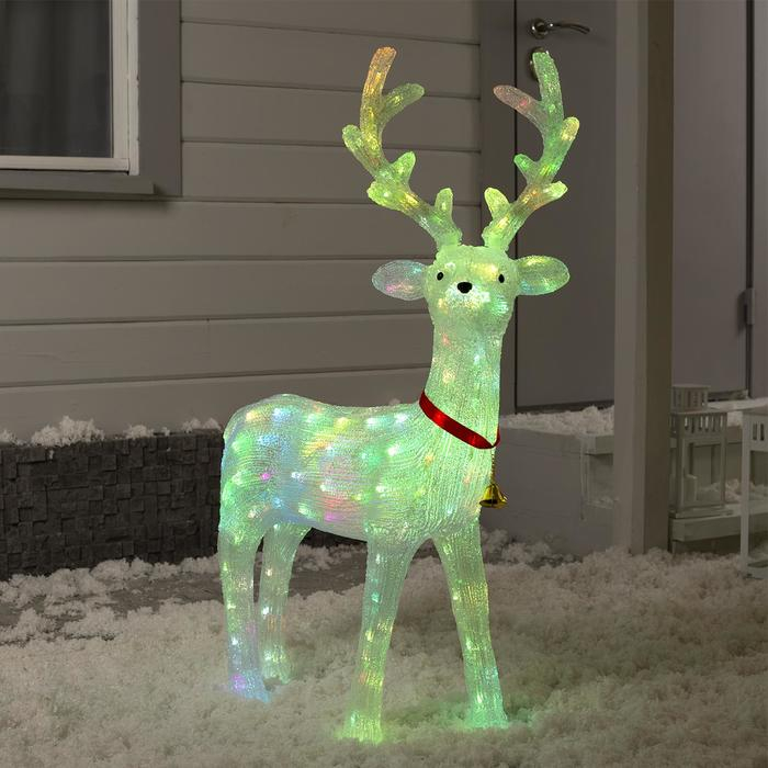 Светодиодная фигура &laquo;Олень&raquo; 57 &times; 90 &times; 25 см, акрил, 40 LED, 220 В, свечение мульти (RGB)