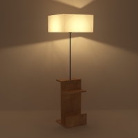 Торшер 19036/1 E27 40Вт черный-светлое дерево 40х51х151 см