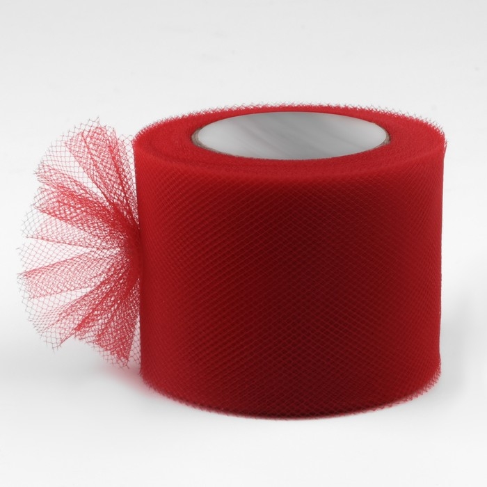 Фатин, 5 см, 11 ± 1 г/кв.м, 23 ± 1 м, цвет красный №13 Фатин, 5 см, 11 ± 1 г/кв.м, 23 ± 1 м, цвет красный №13