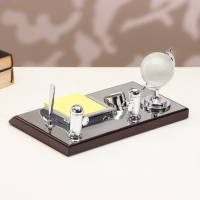 Набор настольный канцелярский 5в1 с часами Набор настольный канцелярский 5в1 с часами