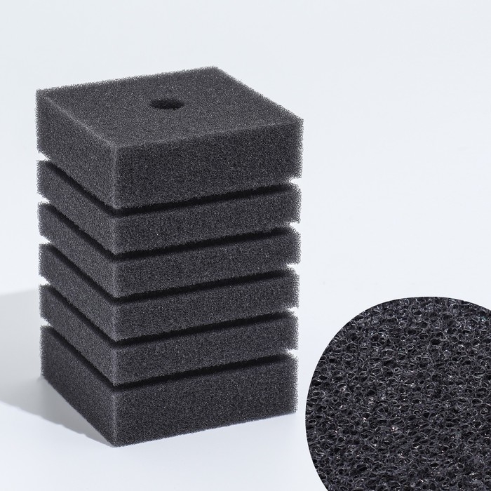 Губка прямоугольная для фильтра турбо № 8, 8 х 8 х 12 см, серая Губка прямоугольная для фильтра турбо № 8, 8 х 8 х 12 см, серая