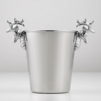 Ведро для льда из нержавеющей стали, 2 л, 25&times;16&times;20,5 см, цвет хромированный