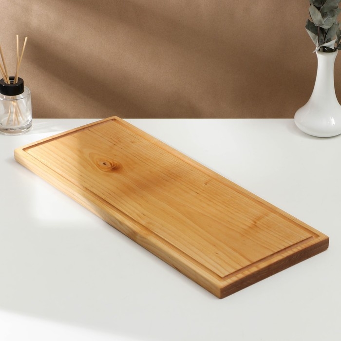 Доска разделочная деревянная с кровостоком Adelica, 50&times;20&times;2 см, покрыта маслом, цельная берёза