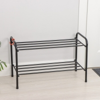 Подставка для обуви, 2 яруса, 65&times;30&times;40 см, цвет чёрный
