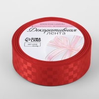 Лента декоративная &laquo;Квадраты&raquo;, 25 мм &times; 9,1 &plusmn; 0,5 м, цвет красный