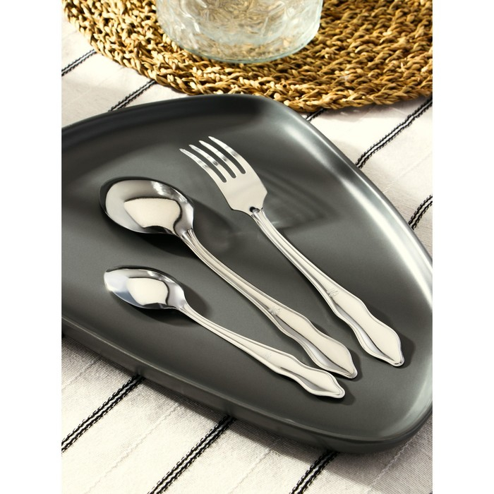 Набор столовых приборов &laquo;Новинка-1&raquo;, 18 предметов, толщина 1 мм, картонная коробка, цвет серебряный