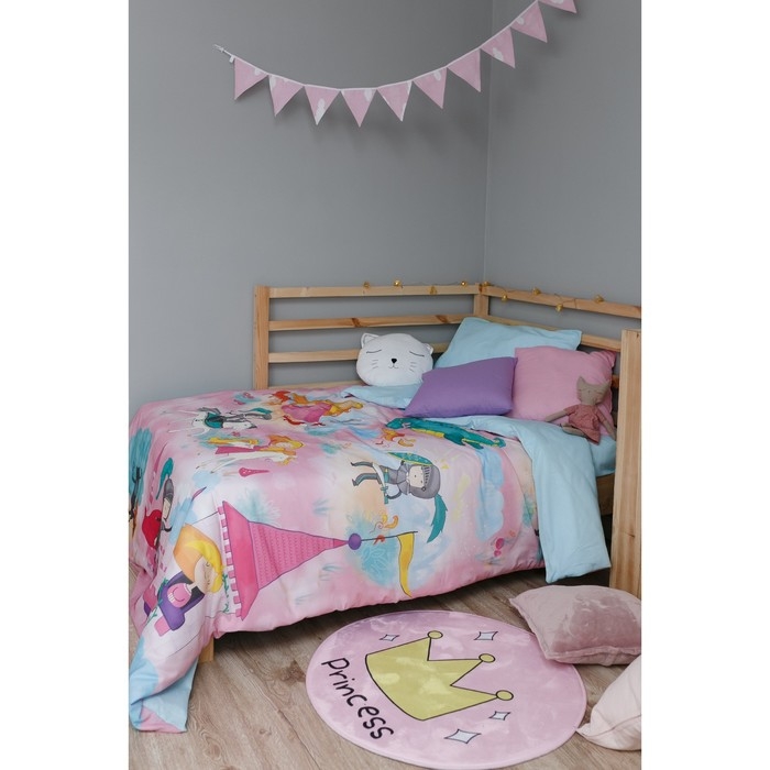Постельное бельё Этель &laquo;История милой принцессы&raquo;, 1.5-сп., 143 &times; 215 см, 150 &times; 214 см, 50 &times; 70 см, бязь