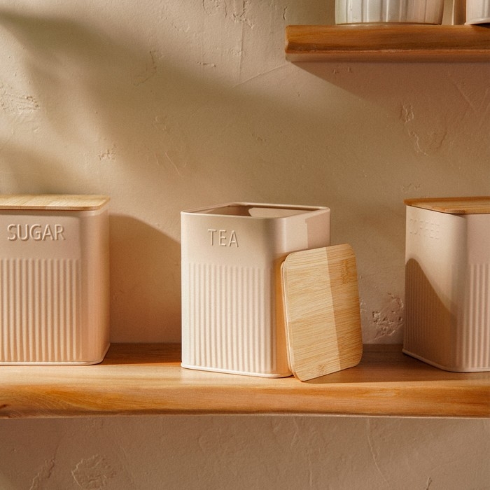 Банка для хранениясыпучих продуктов «Сан-Лоренцо», 10×13 см, цвет розовый, с бамбуковой крышкой Банка для хранениясыпучих продуктов «Сан-Лоренцо», 10×13 см, цвет розовый, с бамбуковой крышкой