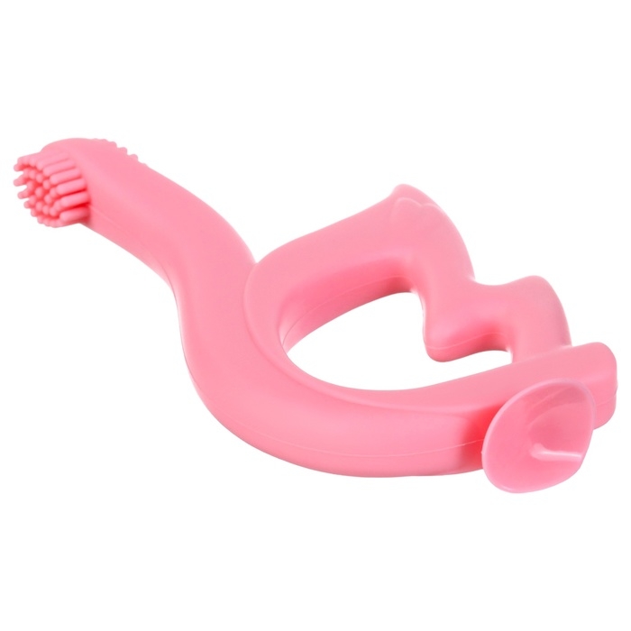 Прорезыватель - щеточка силиконовый «Лебедь», на присоске, цвет розовый, Крошка Я Прорезыватель - щеточка силиконовый «Лебедь», на присоске, цвет розовый, Крошка Я