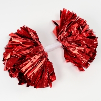 Помпон 1шт, цвет красный, фольга Помпон 1шт, цвет красный, фольга