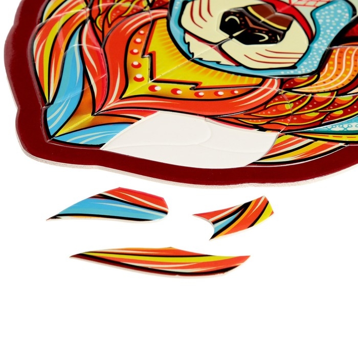 Фигурный пазл в рамке &laquo;Лиса&raquo;, на подложке, 65 деталей