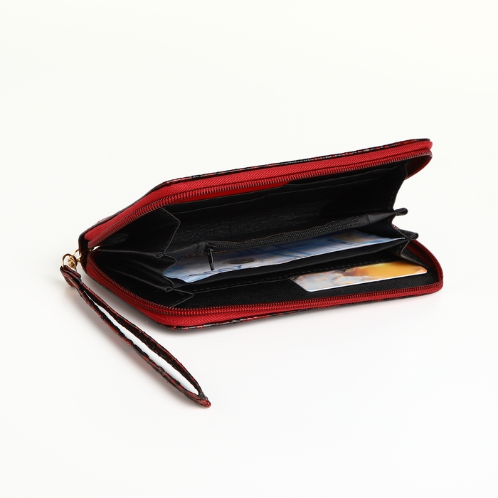 Кошелёк женский на молнии, цвет красный Кошелёк женский на молнии, цвет красный