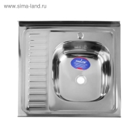 Мойка кухонная MIXLINE 527969, накладная, толщина 0.4 мм, 60х60х16 см, правая, выпуск 1 1/2" Мойка кухонная MIXLINE 527969, накладная, толщина 0.4 мм, 60х60х16 см, правая, выпуск 1 1/2"