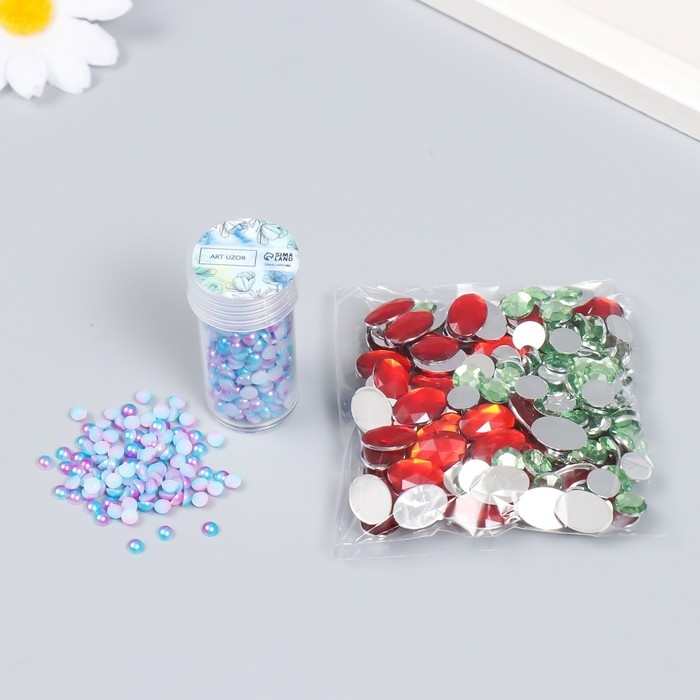 Декор "Градиент фиолетово-синий" d=4 мм 10г 200 шт 5х2,5 см МИКС