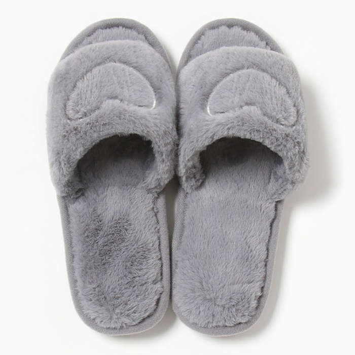 Тапочки женские с открытым носом, размер 40-41, серый Тапочки женские с открытым носом, размер 40-41, серый